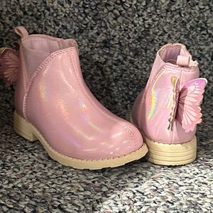 Pink Butterfly Kids Boots
